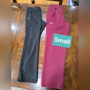 Under Armour Womens Black and Maroon Bottoms Size Small